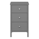 Tromso Grey 3 Drawers Bedside Table by Lavishway | Bedside Tables