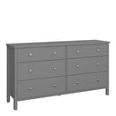 Tromso Grey 6 Drawers Wide Wooden Chest by Lavishway | Chest Of Drawers