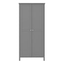 Tromso Grey 2 Doors Wooden Wardrobe by Lavishway | Wardrobe