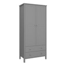 Tromso Grey 2 Door & 2 Drawer Wardrobe by Lavishway | Wardrobe