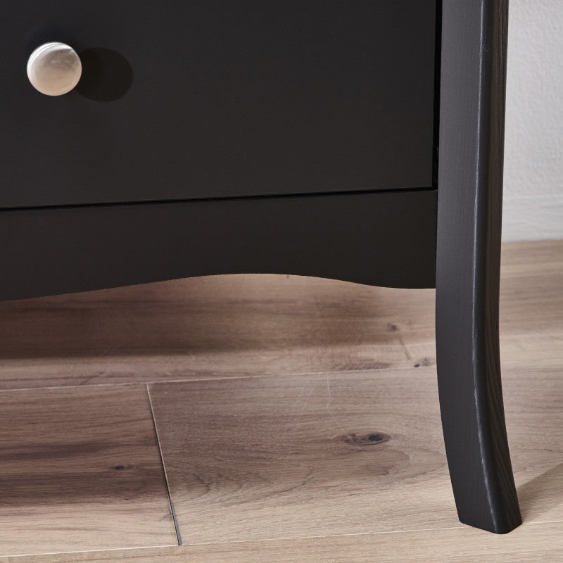 Baroque 5 Drawer Narrow Black Chest Of Drawer by Lavishway | Chest Of Drawer