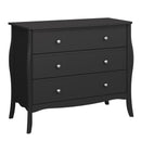 Baroque Black Finish 3 Drawer Wide Chest by Lavishway | Chest Of Drawer