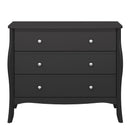 Baroque Black Finish 3 Drawer Wide Chest by Lavishway | Chest Of Drawer
