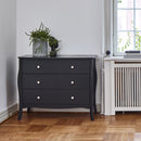 Baroque Black Finish 3 Drawer Wide Chest by Lavishway | Chest Of Drawer