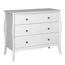 Baroque White Finish 3 Drawer Wide Chest by Lavishway | Chest Of Drawer