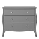 Baroque Grey Finish 3 Drawer Wide Chest by Lavishway | Chest Of Drawer