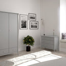 Baroque Grey Finish 3 Drawer Wide Chest by Lavishway | Chest Of Drawer