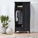 Baroque 2 Door & 1 Drawer Black Wardrobe