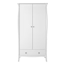 Baroque 2 Door & 1 Drawer White Wardrobe