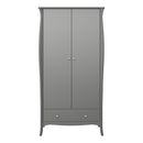 Baroque 2 Door & 1 Drawer Grey Wardrobe by Lavishway | Wardrobe