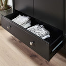 Baroque 3 Door & 2 Drawer Black Wardrobe by Lavishway | Wardrobe