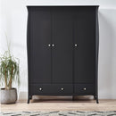 Baroque 3 Door & 2 Drawer Black Wardrobe by Lavishway | Wardrobe