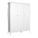 Baroque 3 Door & 2 Drawer White Wardrobe by Lavishway | Wardrobe