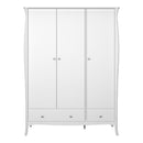 Baroque 3 Door & 2 Drawer White Wardrobe by Lavishway | Wardrobe