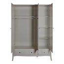 Baroque 3 Door & 2 Drawer Grey Wardrobe by Lavishway | Wardrobe