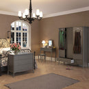 Baroque 3 Door & 2 Drawer Grey Wardrobe by Lavishway | Wardrobe