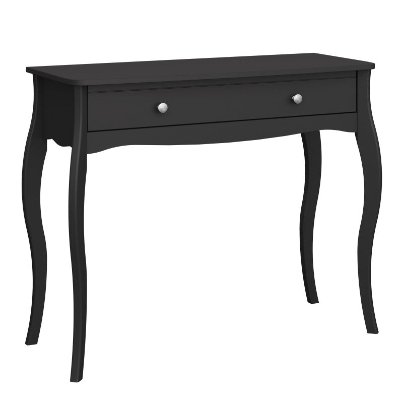 Baroque Black Finish 1 Drawer Dressing Table by Lavishway | Dressing Tables