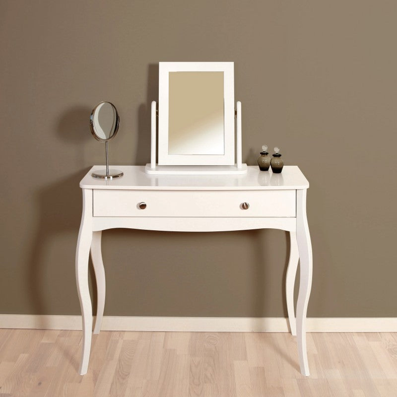 Baroque White Finish 1 Drawer Dressing Table by Lavishway | Dressing Tables