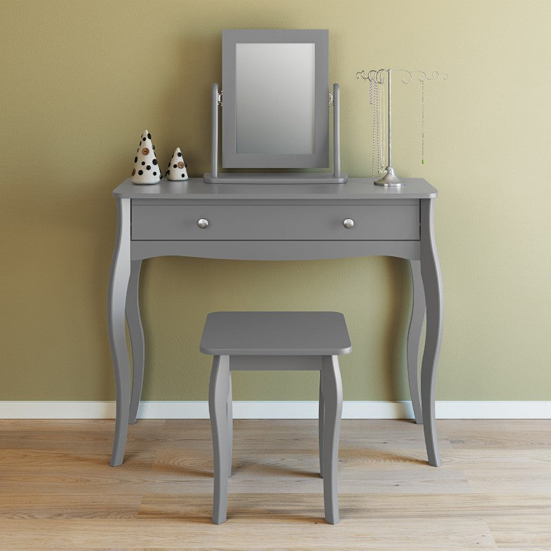 Baroque Grey Finish 1 Drawer Dressing Table by Lavishway | Dressing Tables