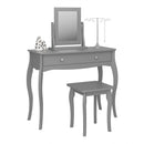 Baroque Grey Finish 1 Drawer Dressing Table by Lavishway | Dressing Tables