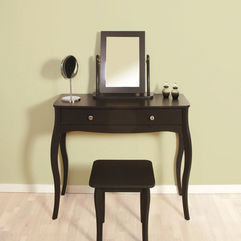 Baroque Black Finish Dressing Table Mirror by Lavishway | Table Mirrors