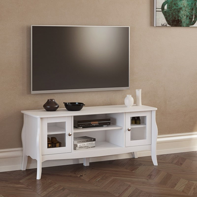 Baroque 2 Door 2 Open Shelves Narrow TV Unit by Lavishway | TV Units Cabinets