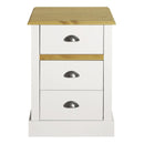Sandringham Solid Pine 3 Drawer Bedside Table by Lavishway | Bedside Tables