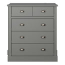 Sandringham Grey 2 Over 3 Drawer Chest by Lavishway | Chest Of Drawers