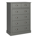 Sandringham Grey 2 Over 4 Drawer Chest by Lavishway | Chest Of Drawers