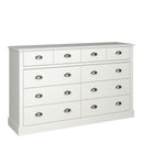 Sandringham Off White 4 Over 6 Drawer Chest by Lavishway | Chest Of Drawers