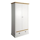 Sandringham White 2 Door 1 Drawer Wardrobe by Lavishway | Wardrobe