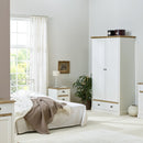 Sandringham White 2 Door 1 Drawer Wardrobe by Lavishway | Wardrobe