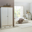 Sandringham White 2 Door 1 Drawer Wardrobe by Lavishway | Wardrobe