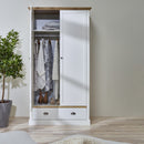 Sandringham White 2 Door 1 Drawer Wardrobe by Lavishway | Wardrobe