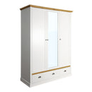Sandringham White 3 Door 2 Drawer Wardrobe by Lavishway | Wardrobe