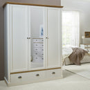 Sandringham White 3 Door 2 Drawer Wardrobe by Lavishway | Wardrobe
