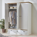 Sandringham White 3 Door 2 Drawer Wardrobe by Lavishway | Wardrobe