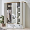 Sandringham White 3 Door 2 Drawer Wardrobe by Lavishway | Wardrobe