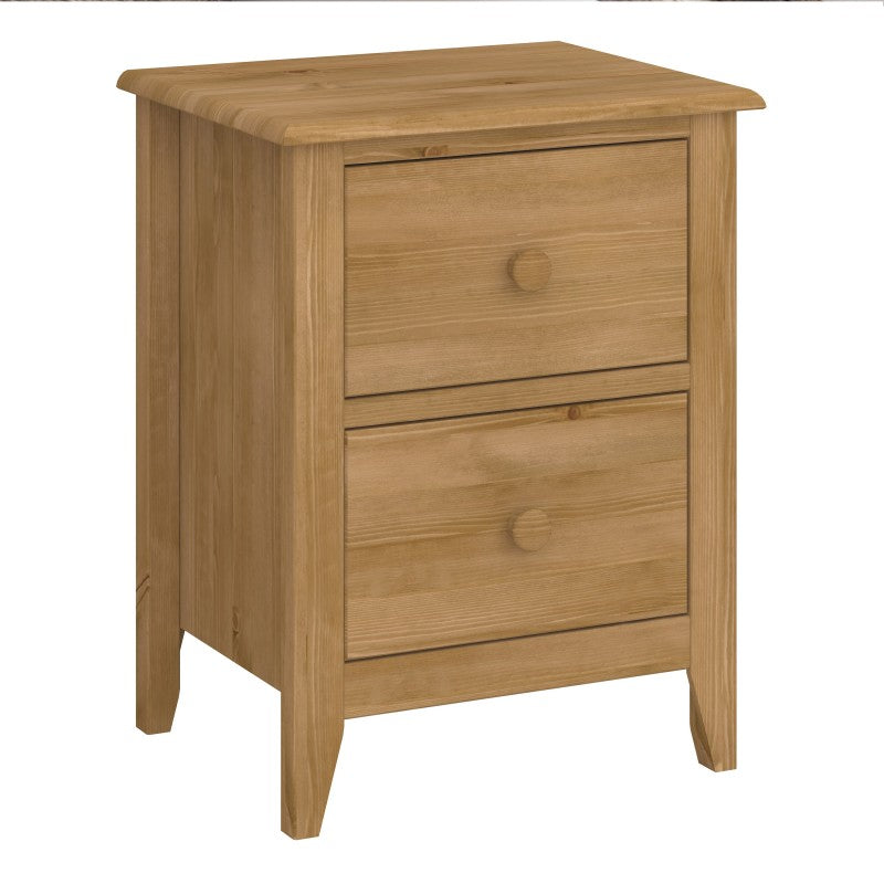 Heston Solid Pine 2 Drawer Bedside Table by Lavishway | Bedside Tables
