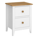 Heston White & Pine 2 Drawer Bedside Table