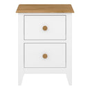 Heston White & Pine 2 Drawer Bedside Table