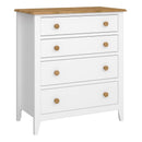 Heston White & Pine 4 Drawer Wooden Chest by Lavishway | Chest Of Drawers