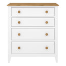 Heston White & Pine 4 Drawer Wooden Chest by Lavishway | Chest Of Drawers