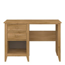 Heston Solid Pine 2 Drawer 1 Open Shelf Desk by Lavishway | Wood Desks