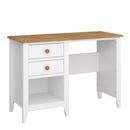 Heston White & Pine 2 Drawer 1 Shelf Desk by Lavishway | Wood Desks