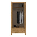 Heston Solid Pine 2 Door 1 Drawer Wardrobe by Lavishway | Wardrobe