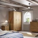 Heston Solid Pine 2 Door 1 Drawer Wardrobe by Lavishway | Wardrobe