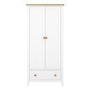 Heston white & Pine 2 Door 1 Drawer Wardrobe by Lavishway | Wardrobe