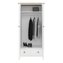 Heston white & Pine 2 Door 1 Drawer Wardrobe by Lavishway | Wardrobe