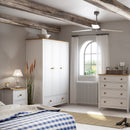 Heston white & Pine 2 Door 1 Drawer Wardrobe by Lavishway | Wardrobe